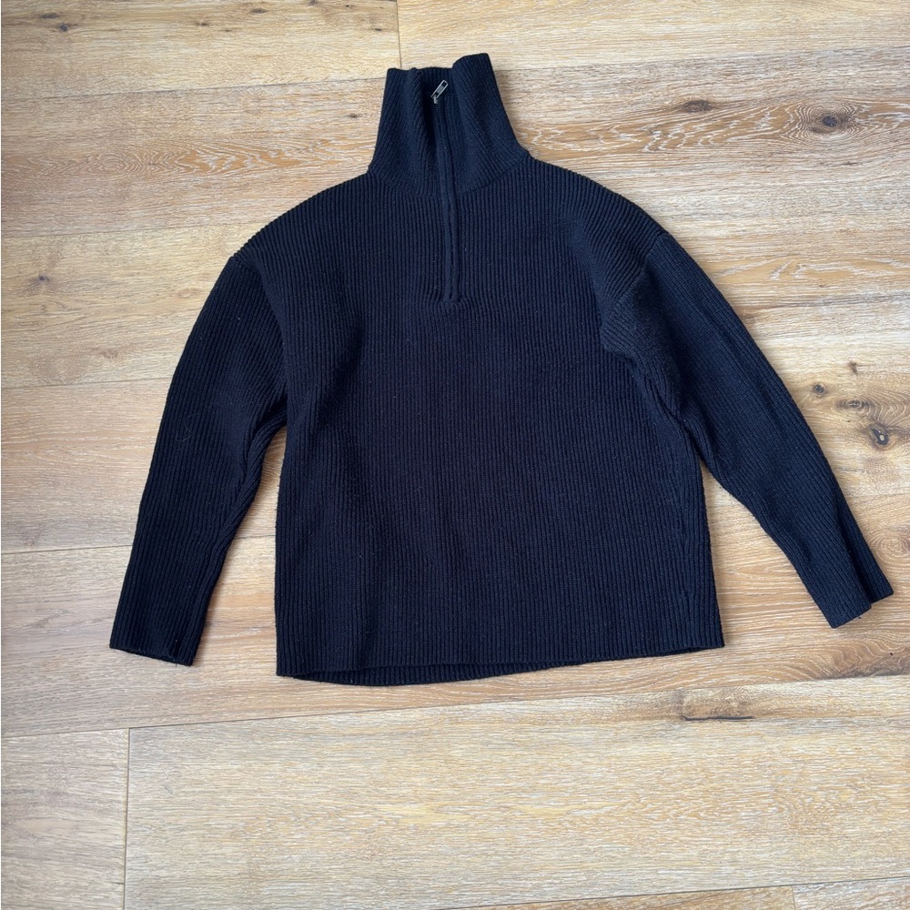 Black Half-Zip Sweater